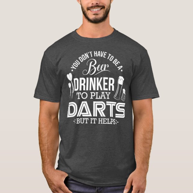 Mens Funny Darts Player Beer Drinker Design T-Shirt (Vorderseite)