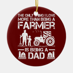 Mens Funny Farms Traktor Retro Bauer Vater Keramik Ornament