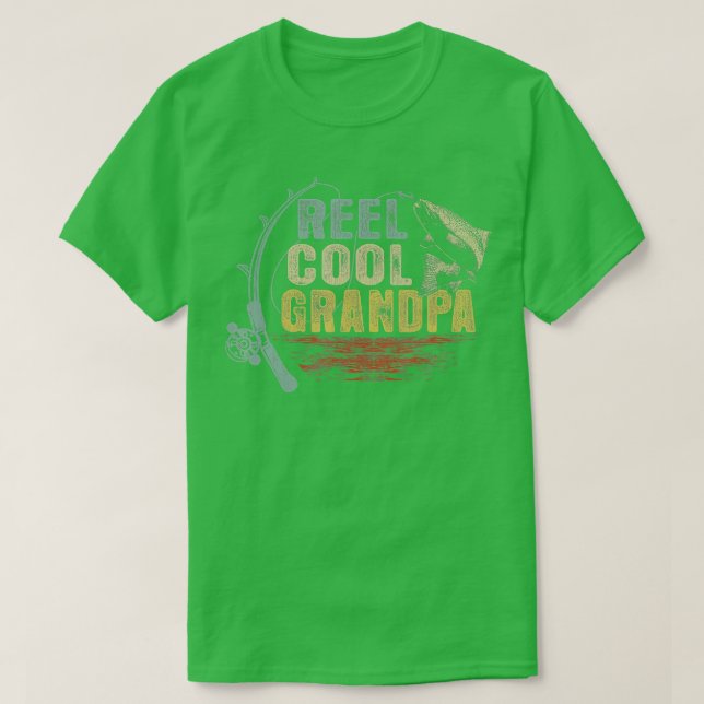 Mens Funny Fishing tee Vintag Reel Cool Opa (Design vorne)