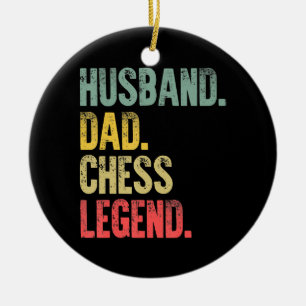 Mens Funny Gift Husband Vater Schach Legende Keramik Ornament