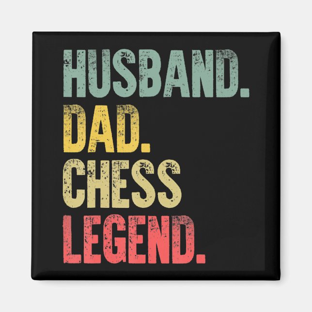 Mens Funny Gift Husband Vater Schach Legende Magnet (Vorne)