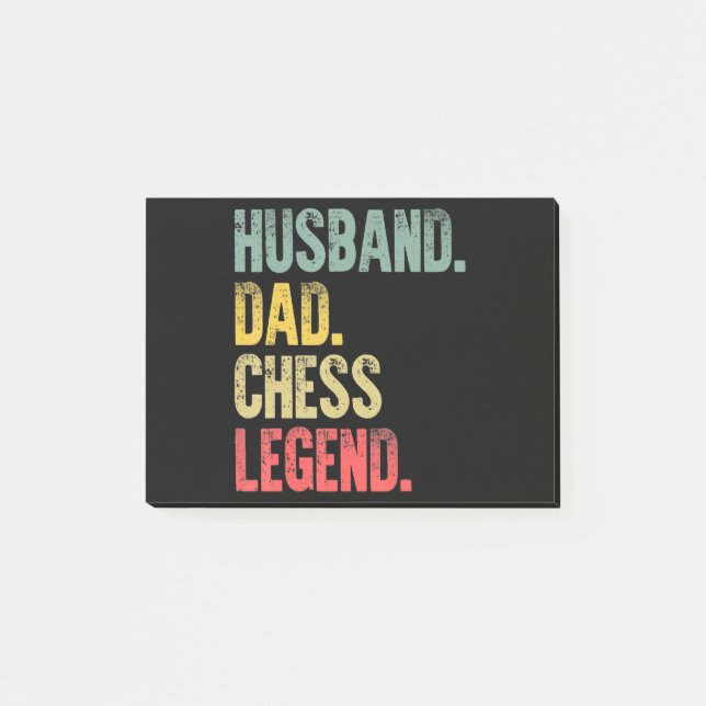 Mens Funny Gift Husband Vater Schach Legende Post-it Klebezettel (Vorderseite)