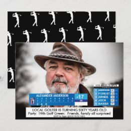 Mens Funny 🏌️ ‍ Golf News 40. 50. 60. Geburtstag Einladung
