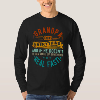 Mens Funny Grandpa weiß alles für Vaterschaft T-Shirt