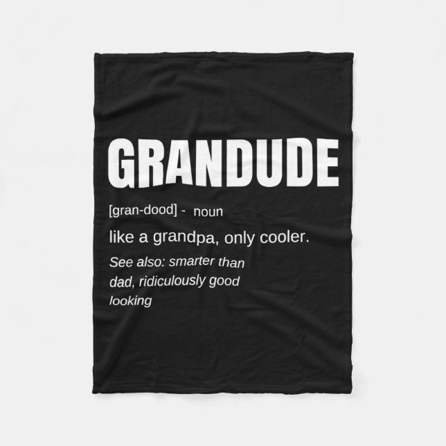 Mens Funny Grandude Cool Grandpa Novelty  Fleecedecke (Vorderseite)