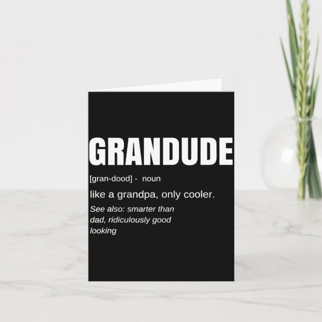 Mens Funny Grandude Cool Grandpa Novelty  Karte (Vorderseite)