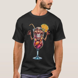 Mens Funny Graphic Image Novelty Tropical Drink T-Shirt