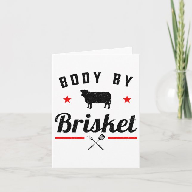 Mens Funny Grillen Body by Brisket Grillen oder Ra Karte (Vorderseite)