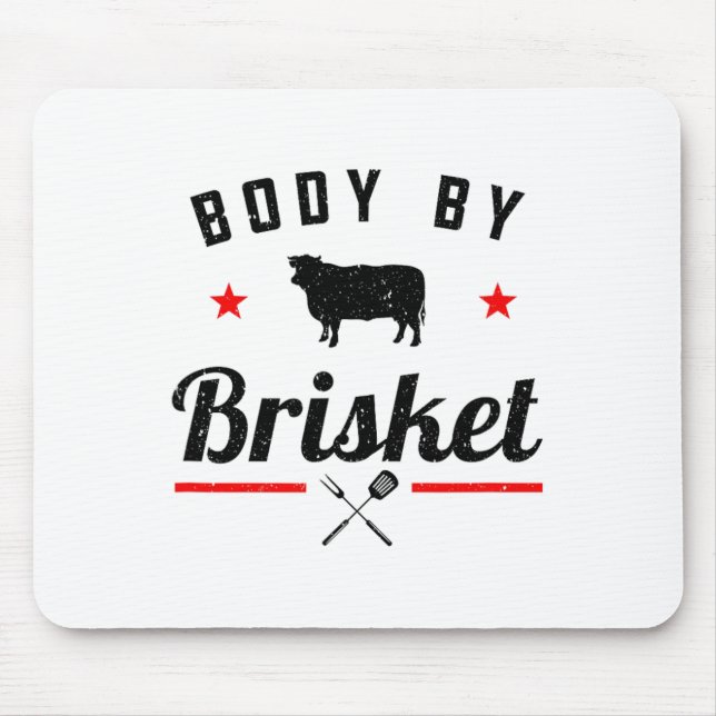 Mens Funny Grillen Body by Brisket Grillen oder Ra Mousepad (Vorne)