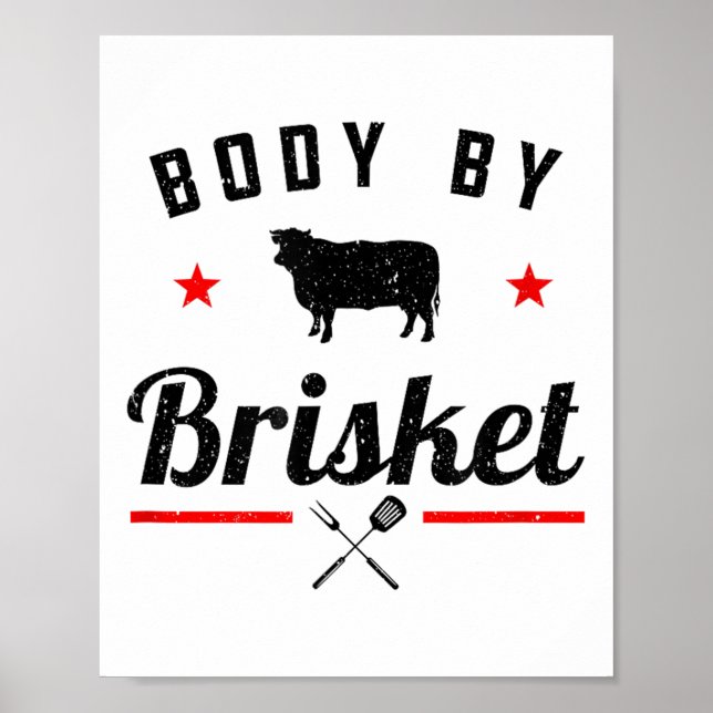 Mens Funny Grillen Body by Brisket Grillen oder Ra Poster (Vorne)