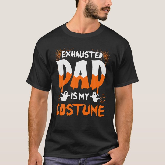 Mens Funny Halloween Kostüm eines müden Vaters Mem T-Shirt (Vorderseite)