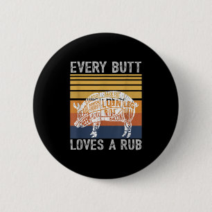 Mens Funny Hintern Lieben Rub Fleisch Grillen Rauc Button