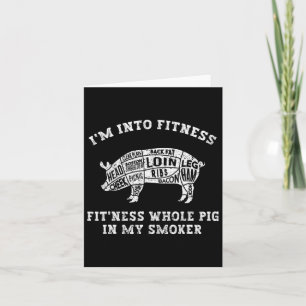 Mens Funny Im in Fitness Grillen Smoker Barbercue Karte
