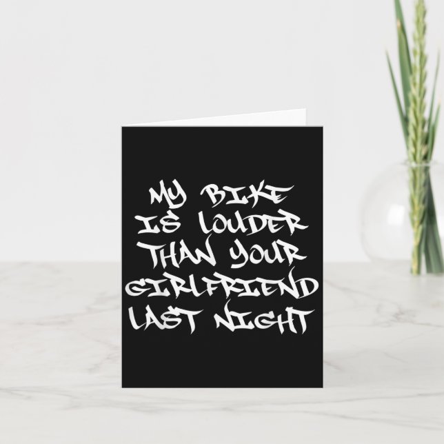 Mens Funny Loud Biker Girlfriend Quote Karte (Vorderseite)