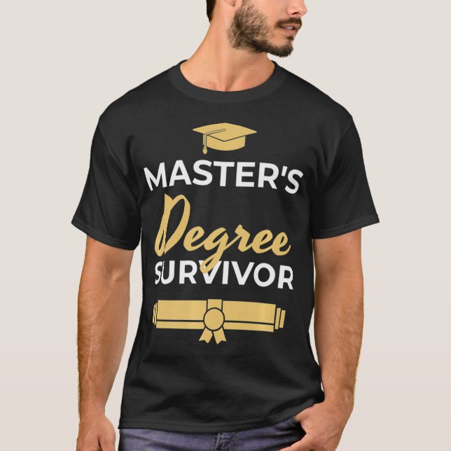 Mens Funny Masters Degree Abschluss Beginn T-Shirt (Vorderseite)