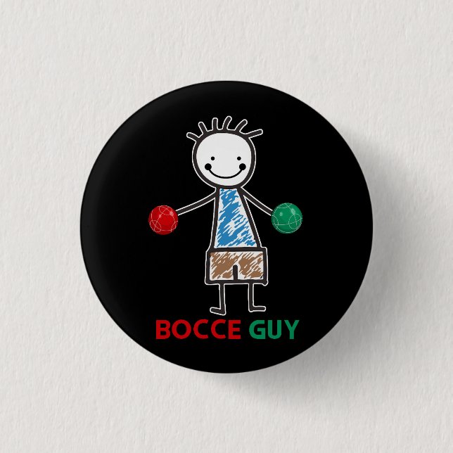 Mens Funny Meme Bocce Ball Design Boys Bocci Sport Button (Vorderseite)