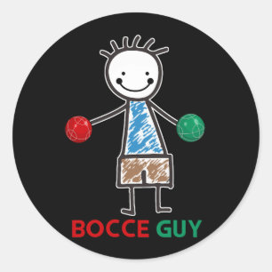 Mens Funny Meme Bocce Ball Design Boys Bocci Sport Runder Aufkleber