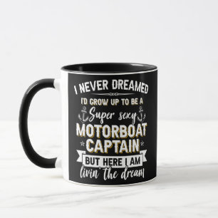 Mens Funny Motorboat Captain Boat Lover Boot Tasse