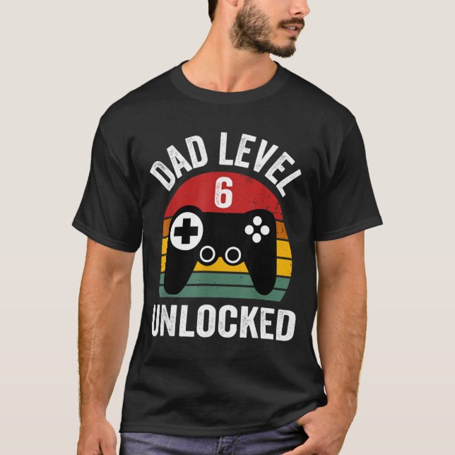 Mens Funny New Dad Shirt Dad Level 6 Unlocked For  (Vorderseite)
