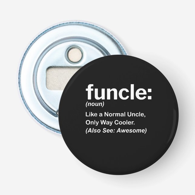 Mens Funny Oncle Shirt Mens Funcle Definition Gesc Flaschenöffner (Vorderseite)