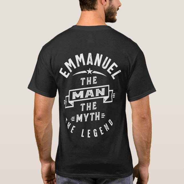 Mens Funny Personalisiert Name Emmanuel T-Shirt (Rückseite)