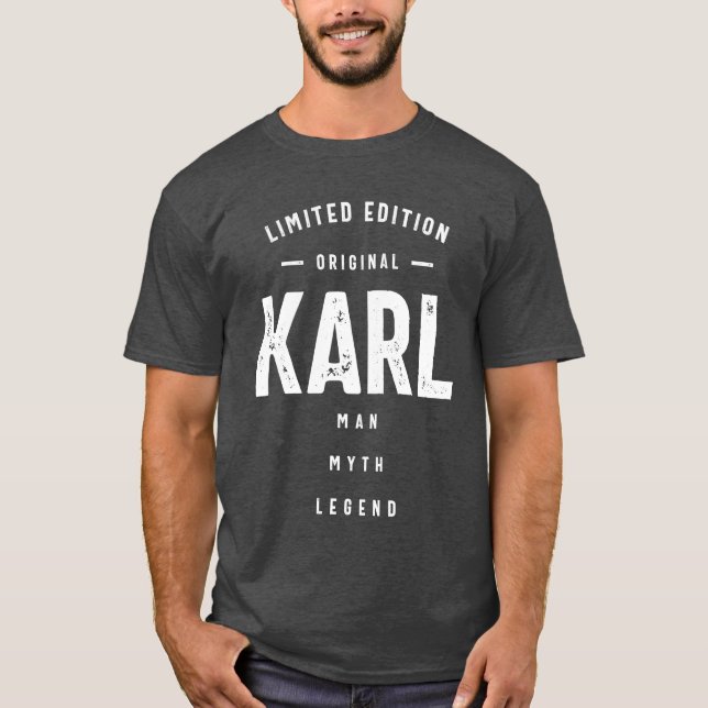 Mens Funny Personalisiert Name Karl T-Shirt (Vorderseite)