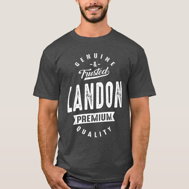 Mens Funny Personalisiert Name Landon T-Shirt (Vorderseite)