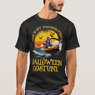 Mens Funny Pontoon Boat Pirate Captain Costume  Ha T-Shirt