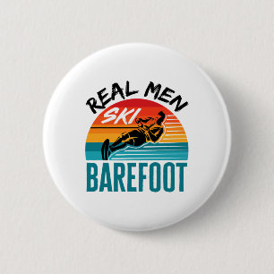 Mens Funny Refoot Wasserski Ski fahren Ski fahren Button