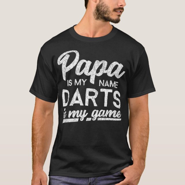 Mens Funny Shirt Darts Papa Gift T - Shirt (Vorderseite)