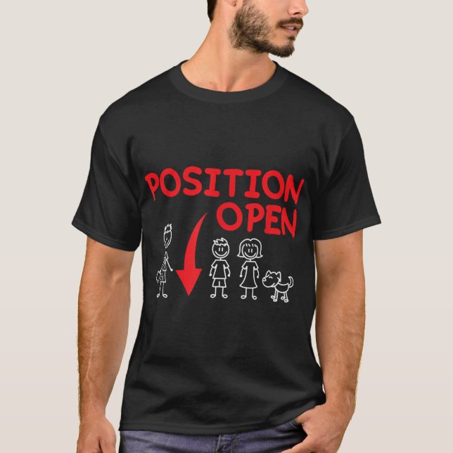 Mens Funny Single Vater Familienposition Offen T-Shirt (Vorderseite)