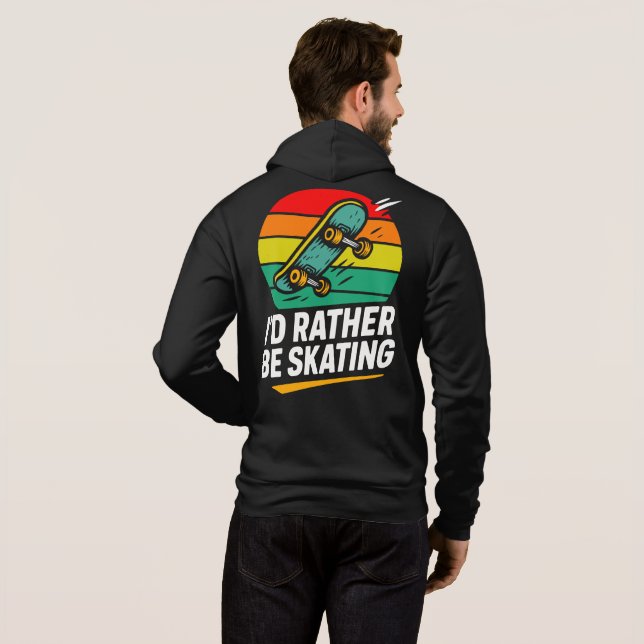 Mens funny skateboarding  hoodie (Schwarz voll)