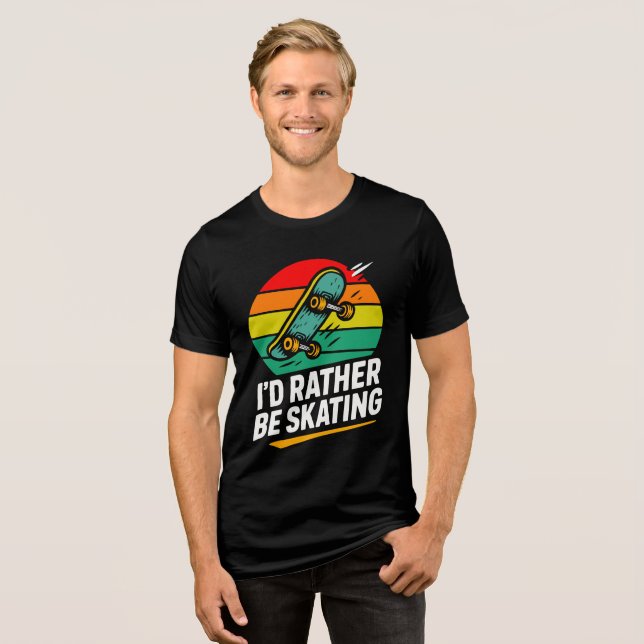Mens funny skateboarding  Tri-Blend shirt (Vorderseite voll)