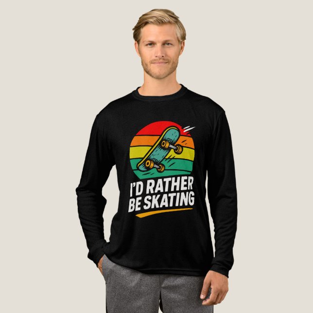 Mens funny skateboarding  Tri-Blend shirt (Volle Vorderseite)