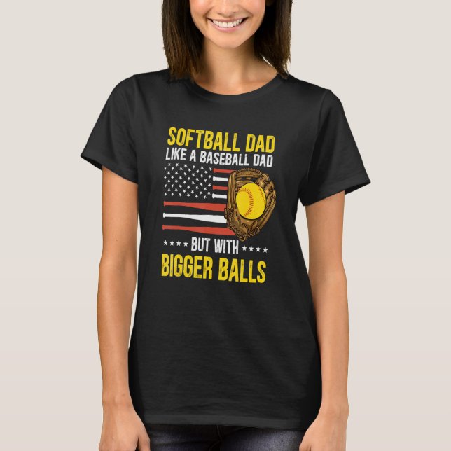 Mens Funny Softball Dad Like A Baseball Dad US Fla T-Shirt (Vorderseite)