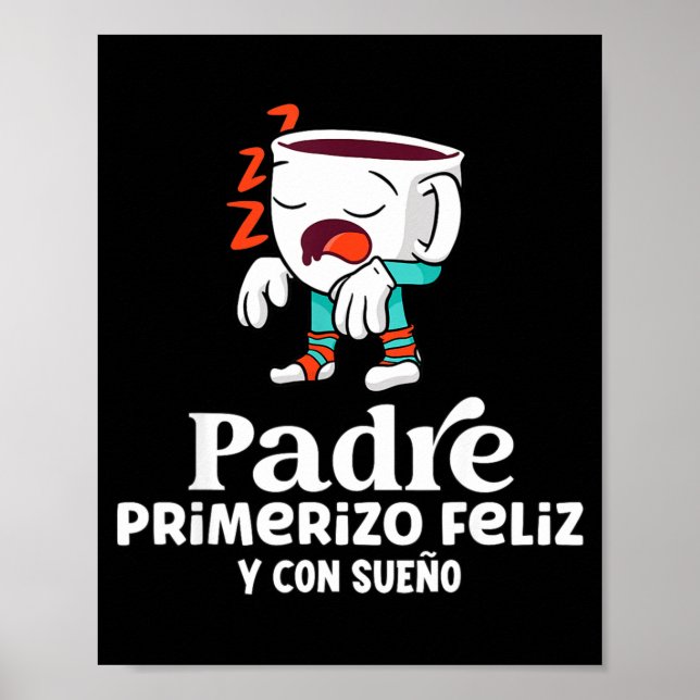 Mens Funny Spanish Announcing Pregnancy Baby New D Poster (Vorne)