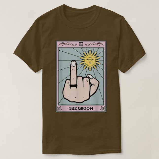 Mens Funny Tarot Card Junggeselinnen-Abschied T-Shirt (Design vorne)