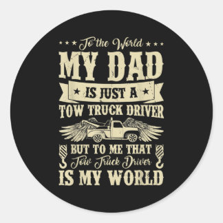 Mens Funny to World Vater ist nur ein Schleppwagen Runder Aufkleber
