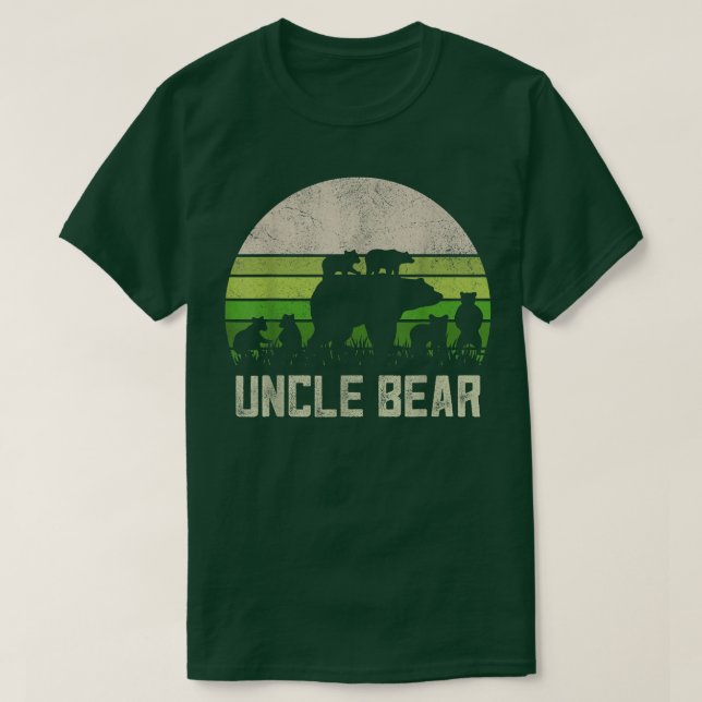 Mens Funny Uncle Bear Shirts From Niece & Nephew,  (Design vorne)