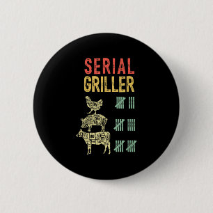 Mens Funny Vater Lieben Grillen Serial Griller Gri Button