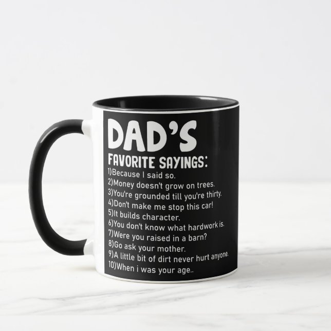 Mens Funny Vaters Lieblings-Redewendungen Vatertag Tasse (Links)
