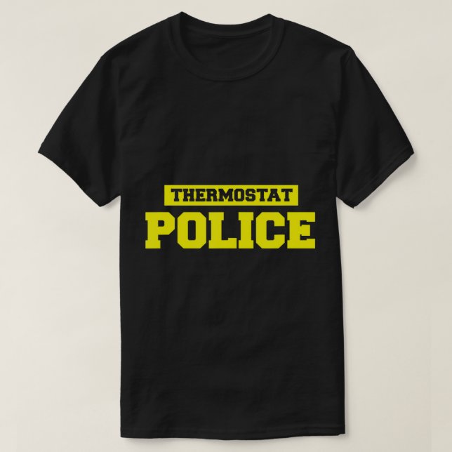 Mens Funny Vatertag Shirt - Thermostat Police (Design vorne)