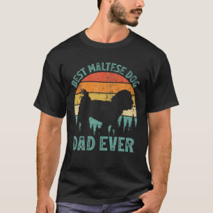 Mens Funny Vintag Bester maltesischer Hund Vater j T-Shirt