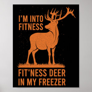 Mens Funny Vintag Hunter Ich bin in Fitness Deer H Poster