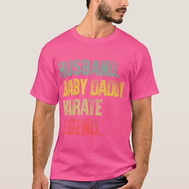 Mens Funny Vintag Shirt Husband Baby Daddy Karate (Vorderseite)