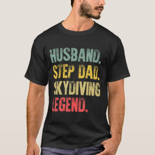 Mens Funny Vintag Shirt Husband Step Vater Skydivi