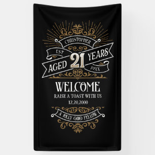 Mens Funny Whiskey 21. Geburtstag Banner