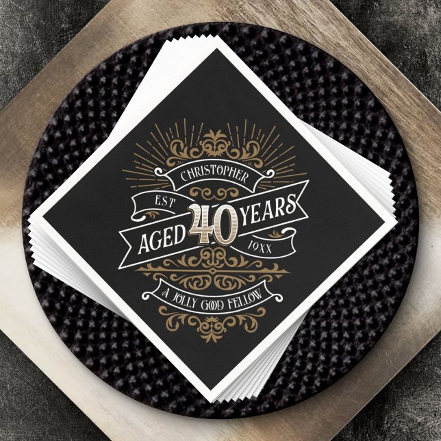 Mens Funny Whiskey 40. Geburtstag Serviette (Von Creator hochgeladen)