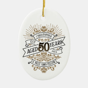 Mens Funny Whiskey 50. Geburtstag Keramik Ornament