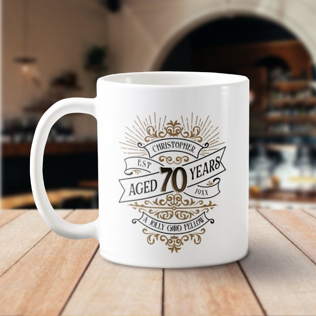 Mens Funny Whiskey 70. Geburtstag Kaffeetasse (Von Creator hochgeladen)